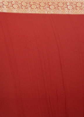 Red Georgette Saree With Blouse Piece