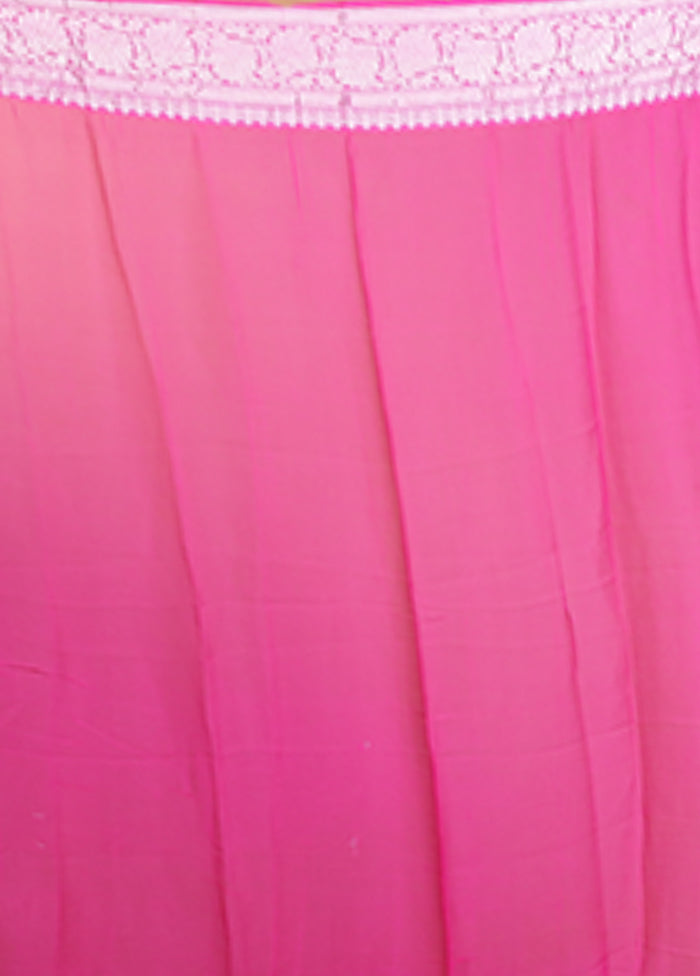 Orange Georgette Saree With Blouse Piece