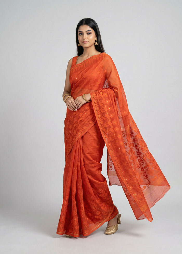 Multicolor Jamdani Cotton Saree Without Blouse Piece