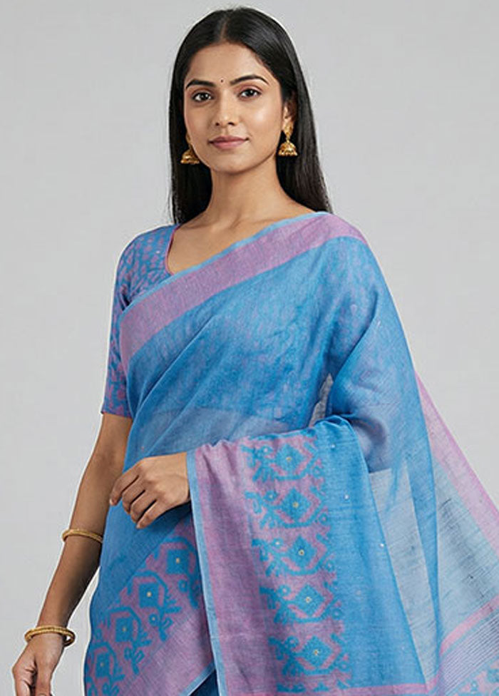 Multicolor Jamdani Cotton Saree Without Blouse Piece