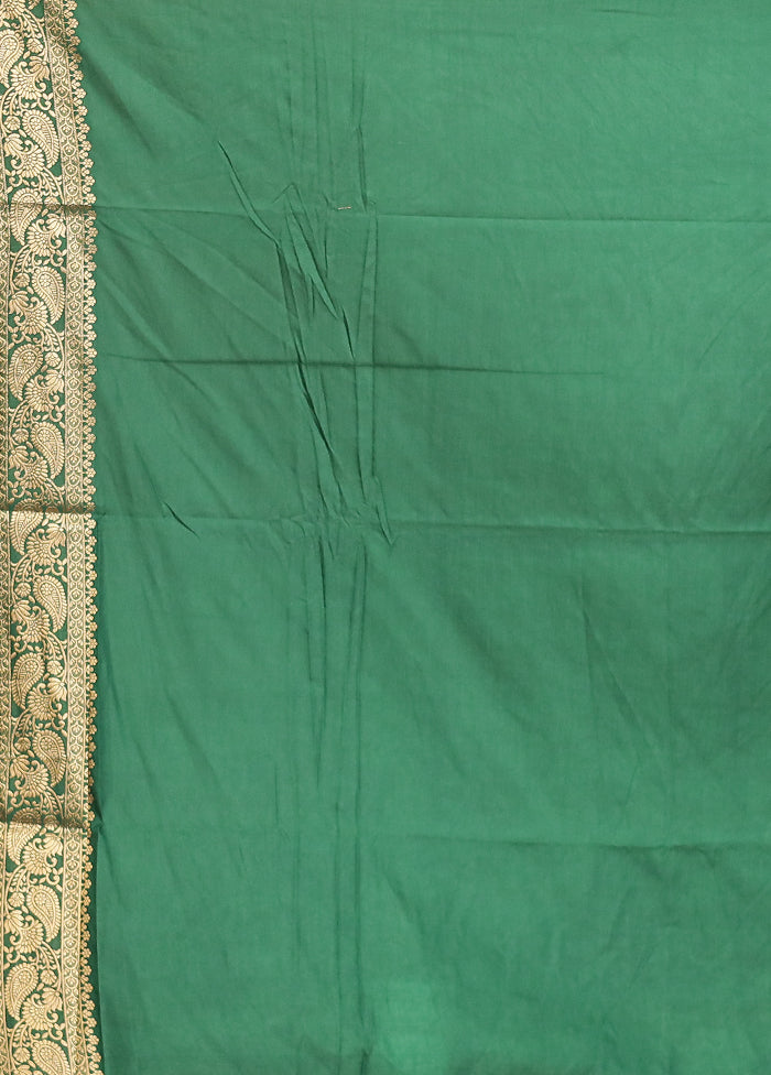 Green Dupion Silk Saree With Blouse Piece