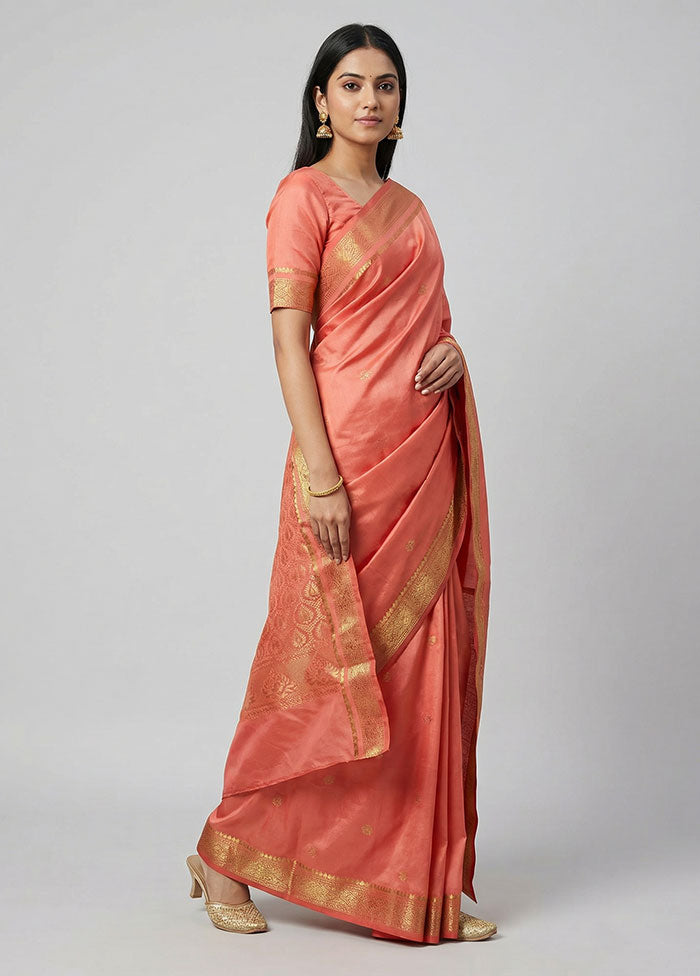 Red Kanjivaram Silk Saree With Blouse Piece