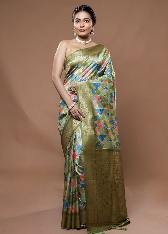 Multicolor Dupion Silk Saree With Blouse Piece - Indian Silk House Agencies
