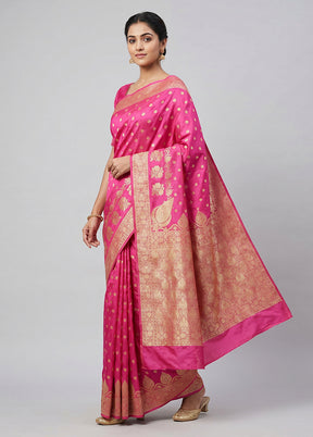 Multicolor Banarasi Silk Saree With Blouse Piece