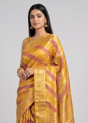 Multicolor Organza Saree With Blouse Piece