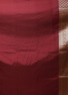 Maroon Katan Silk Saree With Blouse Piece