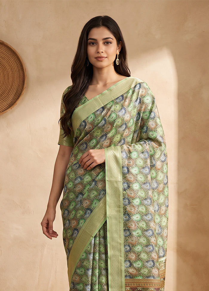 Multicolor Dupion Silk Saree With Blouse Piece
