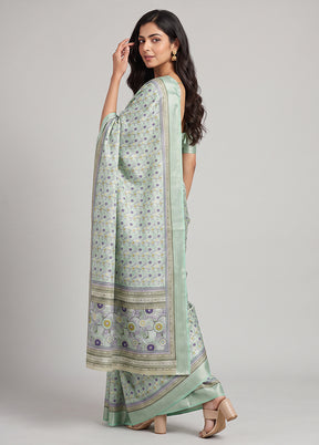 Multicolor Dupion Silk Saree With Blouse Piece