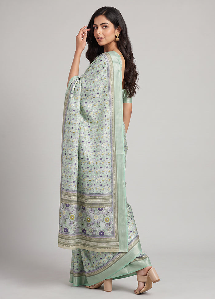 Multicolor Dupion Silk Saree With Blouse Piece