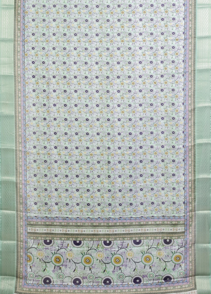 Multicolor Dupion Silk Saree With Blouse Piece