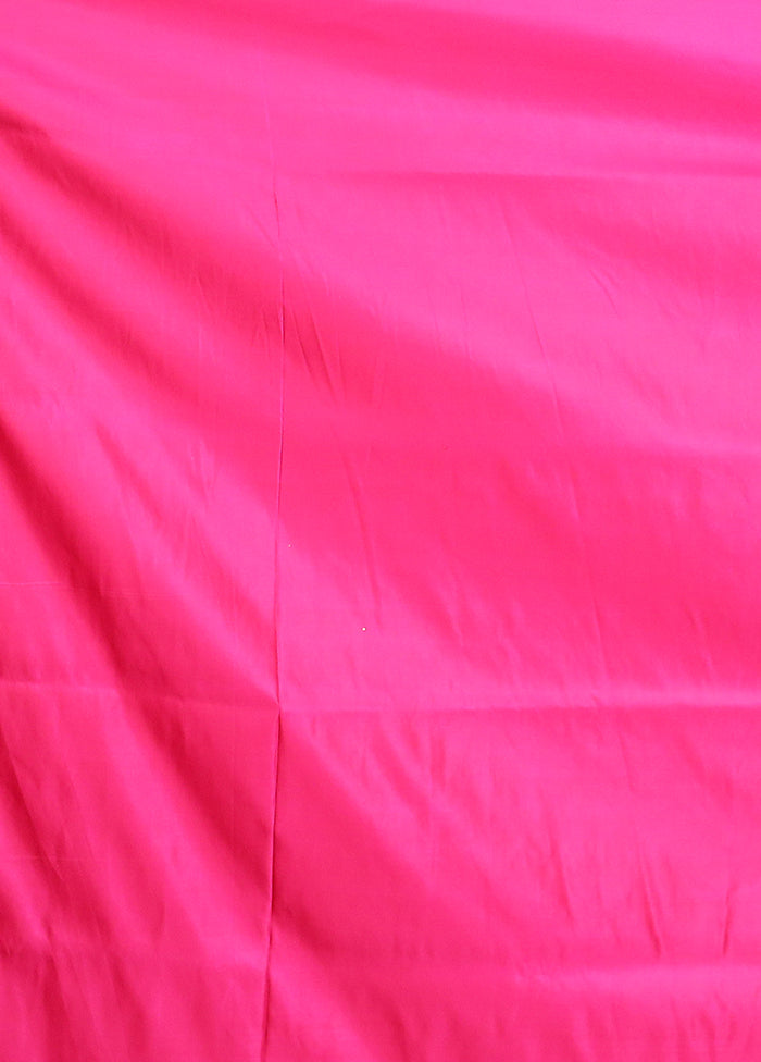 Pink Banarasi Silk Saree With Blouse Piece