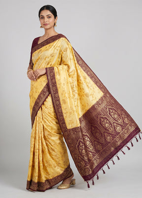 Cream Dupion Silk Saree With Blouse Piece