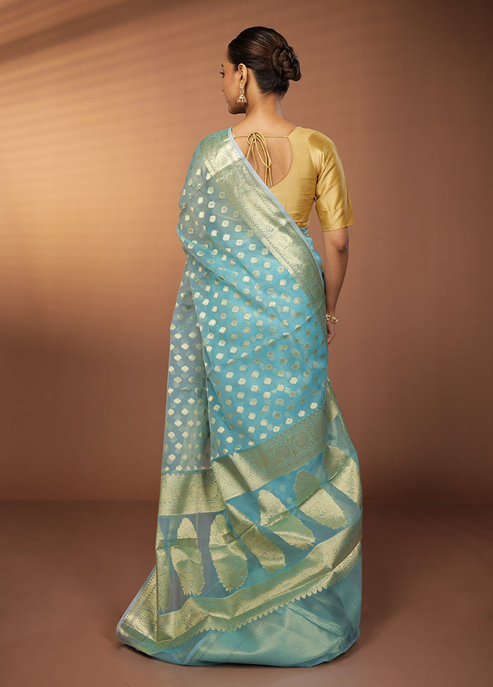 Multicolor Kora Silk Saree With Blouse Piece