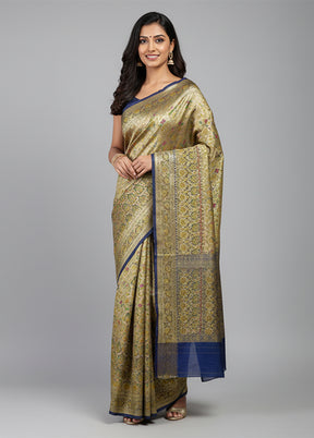 Cream Tanchoi Silk Saree With Blouse Piece