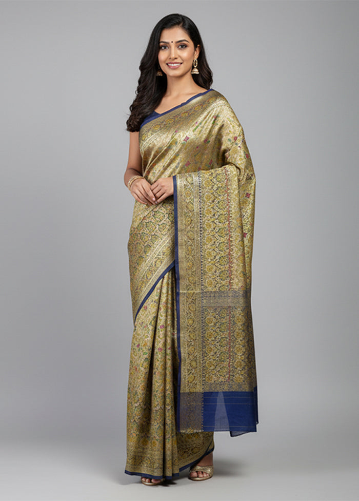 Cream Tanchoi Silk Saree With Blouse Piece