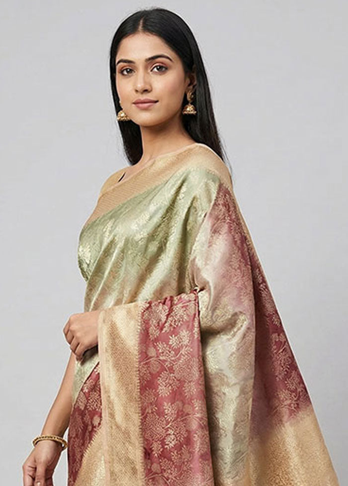 Multicolor Dupion Silk Saree With Blouse Piece