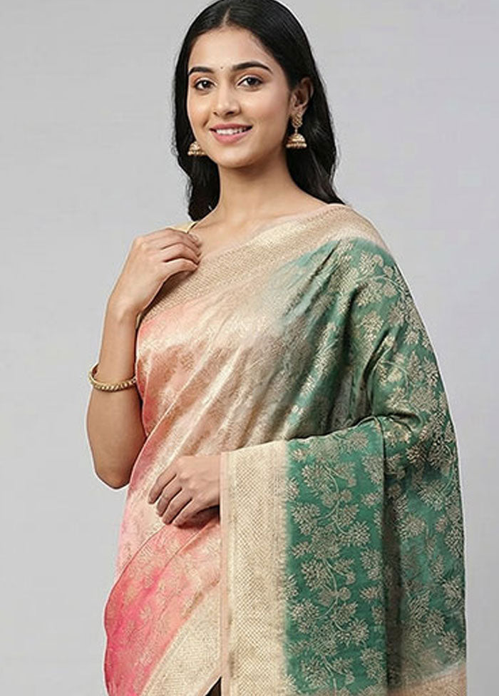 Multicolor Dupion Silk Saree With Blouse Piece