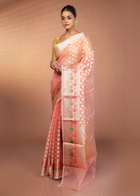 Pink Organza Saree With Blouse Piece