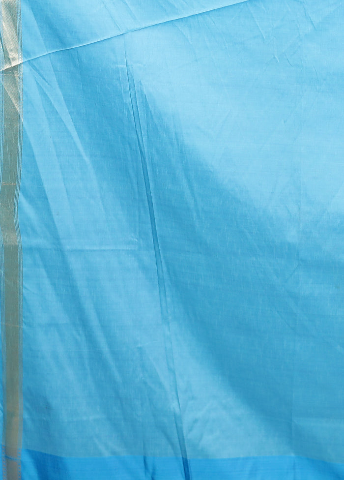 Blue Uppada Silk Saree With Blouse Piece