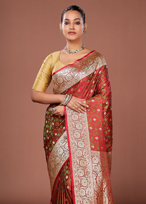 Pink Tanchoi Silk Saree With Blouse Piece