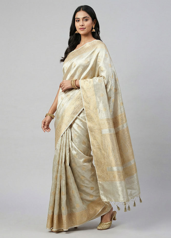 Gold Tissue Silk Saree With Blouse Piece