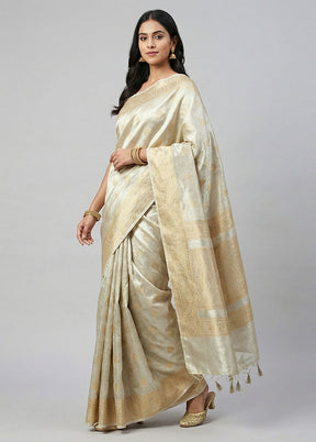 Gold Tissue Silk Saree With Blouse Piece