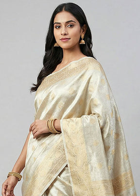 Gold Tissue Silk Saree With Blouse Piece
