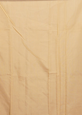 Cream Kora Silk Saree With Blouse Piece