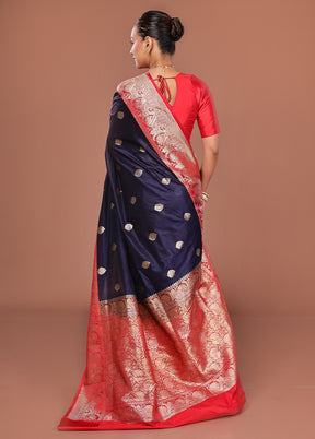 Multicolor Katan Silk Saree With Blouse Piece