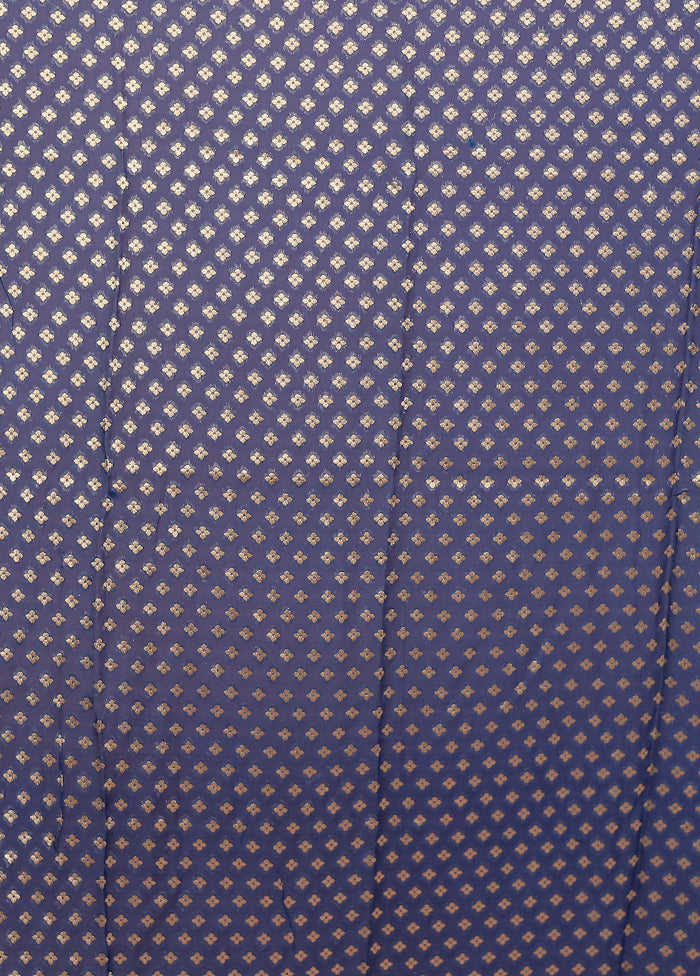 Blue Georgette Saree With Blouse Piece