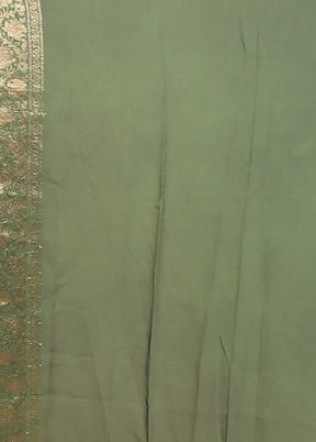 Green Georgette Saree With Blouse Piece