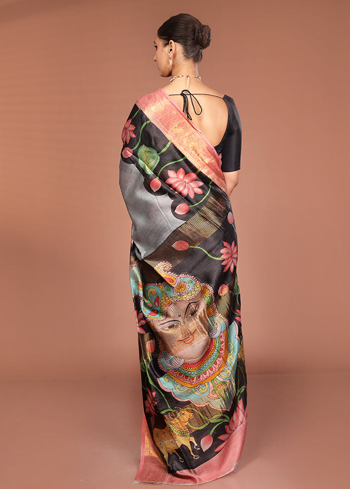 Multicolor Tussar Silk Saree With Blouse Piece