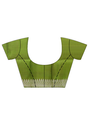 Green Printed Pure Silk Saree With Blouse Piece - Indian Silk House Agencies