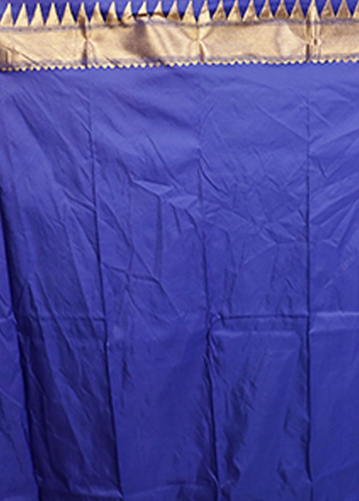 Peach Handloom Kanjivaram Pure Silk Saree With Blouse Piece