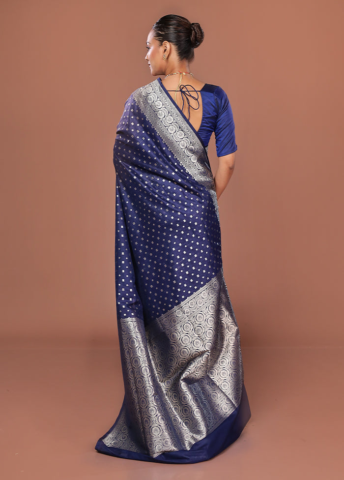 Blue Uppada Silk Saree With Blouse Piece