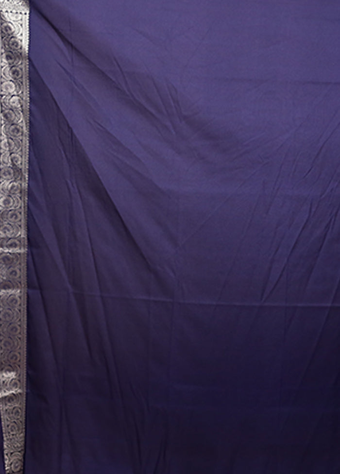 Blue Uppada Silk Saree With Blouse Piece