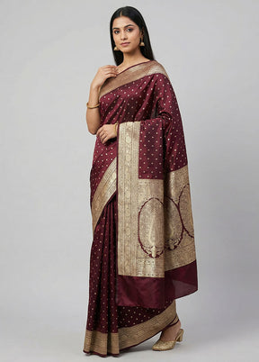 Multicolor Banarasi Silk Saree With Blouse Piece