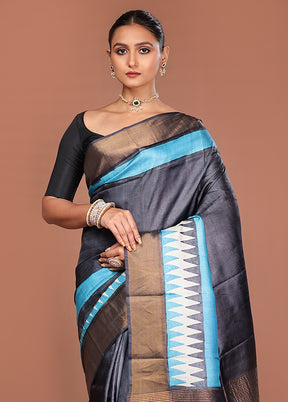 Multicolor Tussar Silk Saree With Blouse Piece