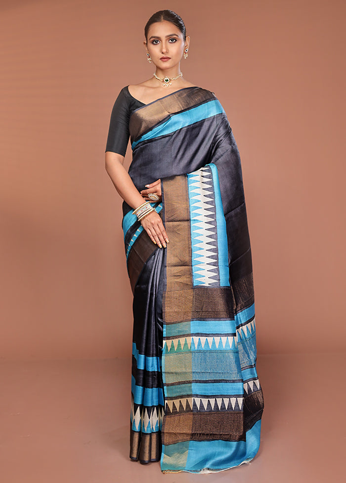 Multicolor Tussar Silk Saree With Blouse Piece