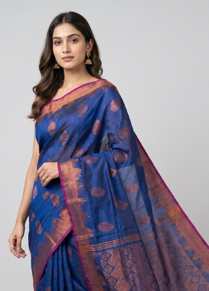 Multicolor Matka Silk Saree With Blouse Piece