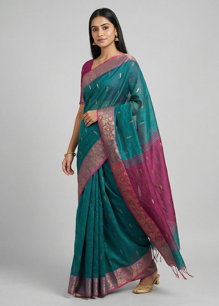 Multicolor Matka Silk Saree With Blouse Piece