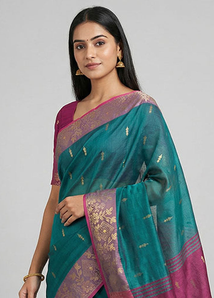 Multicolor Matka Silk Saree With Blouse Piece