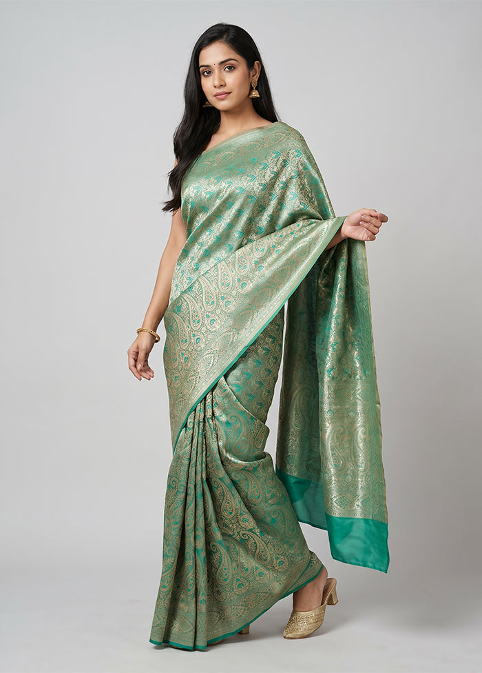 Multicolor Jamewar Silk Saree With Blouse Piece