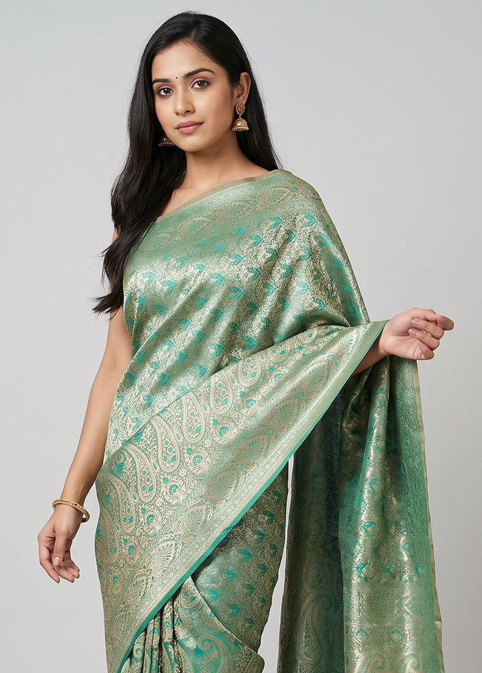 Multicolor Jamewar Silk Saree With Blouse Piece