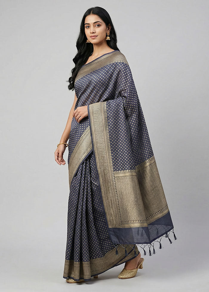 Multicolor Kora Silk Saree With Blouse Piece