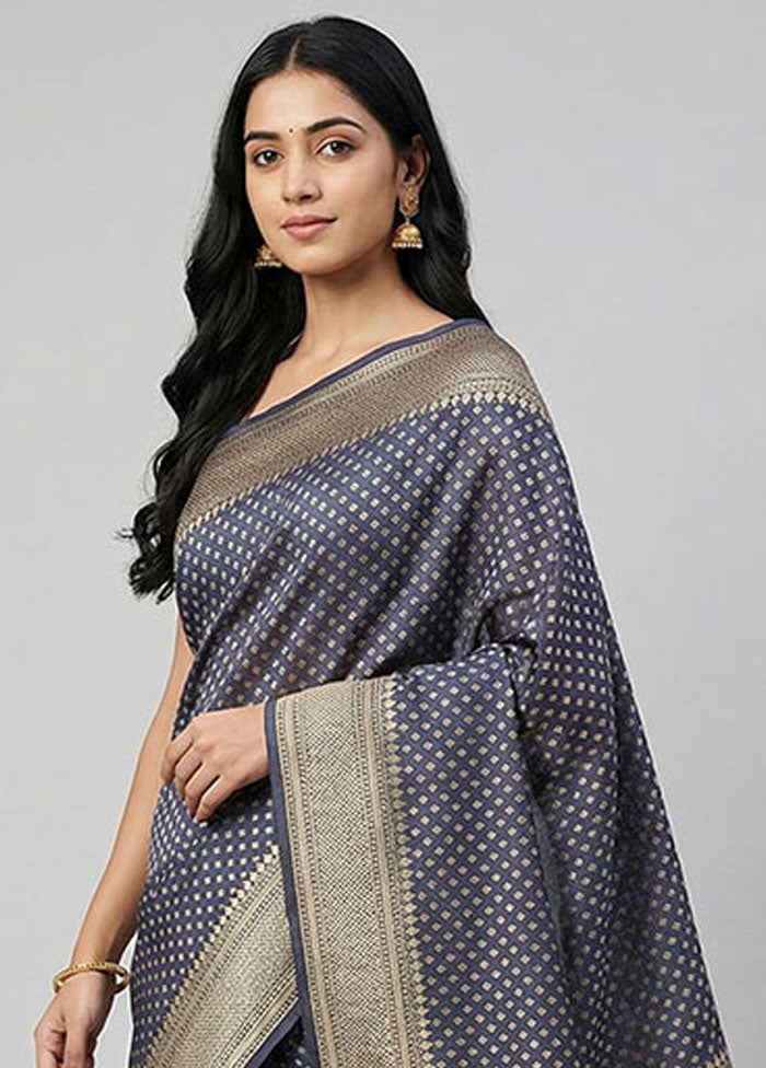 Multicolor Kora Silk Saree With Blouse Piece