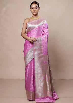 Pink Tanchoi Silk Saree With Blouse Piece