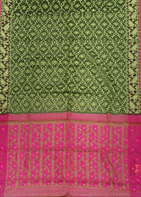 Green Jamdani Cotton Saree Without Blouse Piece
