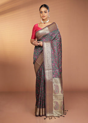 Brown Kanjivaram Silk Saree With Blouse Piece