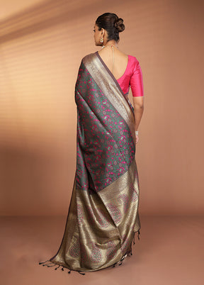 Brown Kanjivaram Silk Saree With Blouse Piece